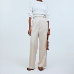 Madewell Petite Harlow Wide-Leg Pants, in a cream color. NWTO - petite 6